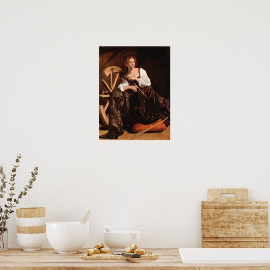 Caravaggio-St. Catherine van Alexandrië Poster (Keuken)