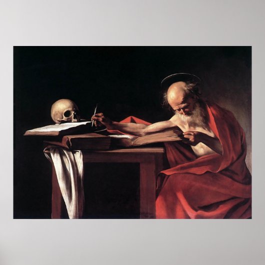 Caravaggio St Jerome Poster (Voorkant)