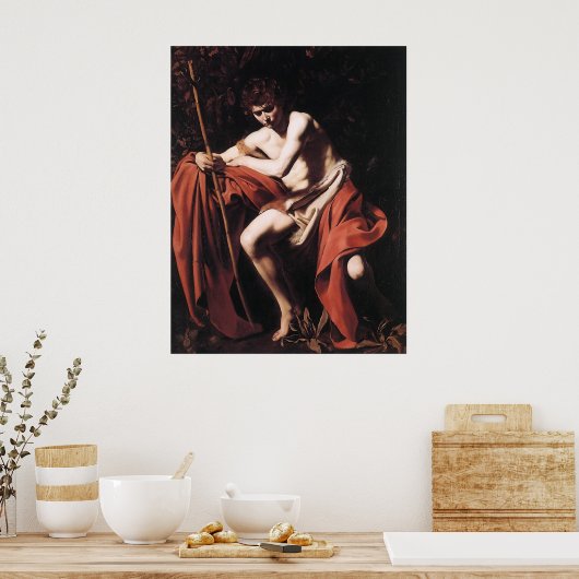 Caravaggio St John The Baptist Poster (Keuken)