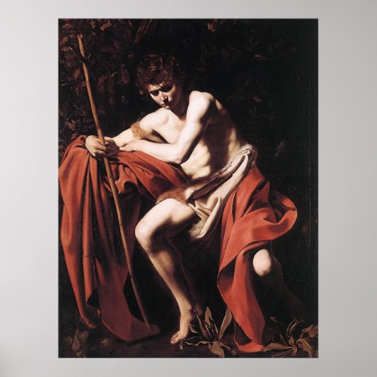 Caravaggio St John The Baptist Poster (Voorkant)