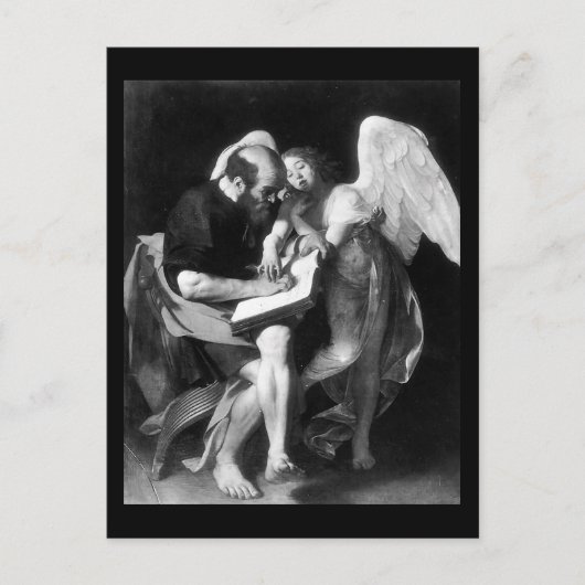 Caravaggio St Matthew en de Angel Briefkaart (Voorkant)
