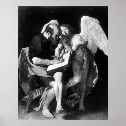 Caravaggio St Matthew en de Angel Poster (Voorkant)