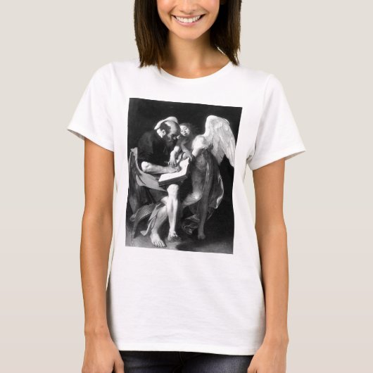 Caravaggio St Matthew en de Angel T-shirt (Voorkant)