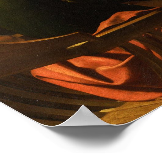 Caravaggio - Supper at emmaus 1602 Poster (Hoek)