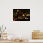 Caravaggio - Supper at emmaus 1602 Poster (Keuken)