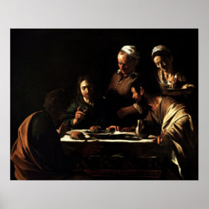 Caravaggio - Supper at emmaus 1606 Poster