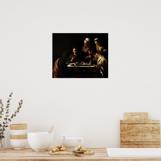 Caravaggio - Supper at emmaus 1606 Poster (Keuken)