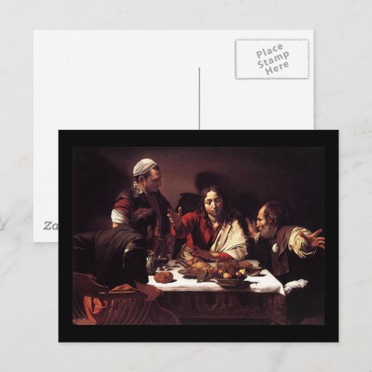 Caravaggio Supper bij Emmaus Briefkaart (Voorkant / Achterkant)