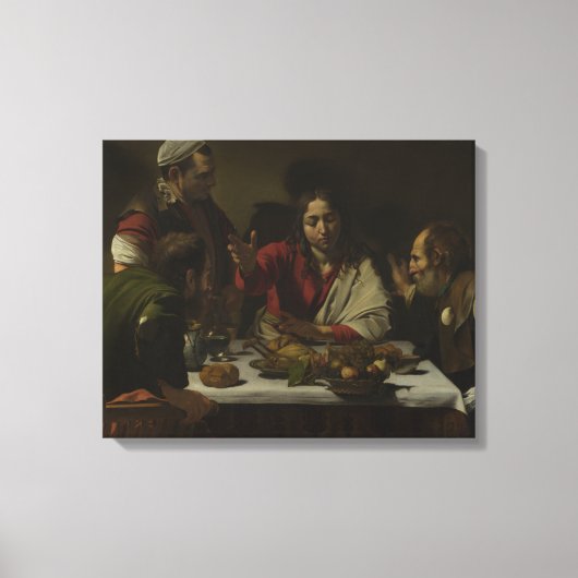 Caravaggio - Supper bij Emmaus Canvas Afdruk (Voorkant)