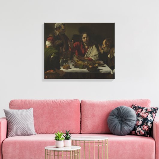 Caravaggio - Supper bij Emmaus Canvas Afdruk (Insitu (Woonkamer))