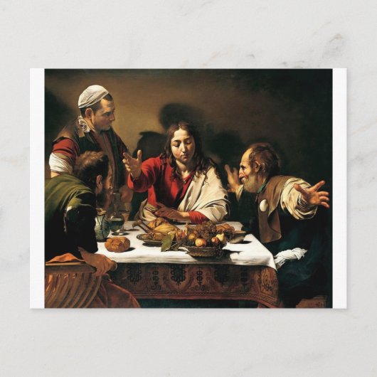 Caravaggio - Supper bij Emmaus - Klassieke schilde Briefkaart (Voorkant)