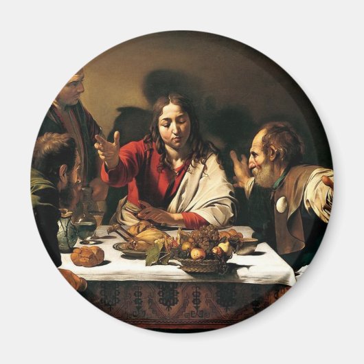 Caravaggio - Supper bij Emmaus - Klassieke schilde Magneet (Voorkant)
