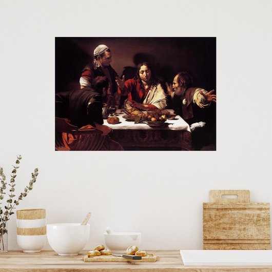 Caravaggio Supper bij Emmaus Poster (Keuken)