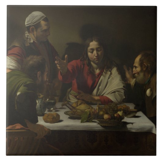 Caravaggio - Supper bij Emmaus Tegeltje (Voorkant)