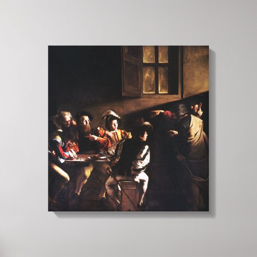 Caravaggio The Calling of Saint Matthew Canvas Afdruk (Voorkant)