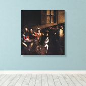 Caravaggio The Calling of Saint Matthew Canvas Afdruk (Insitu (Houten vloer))
