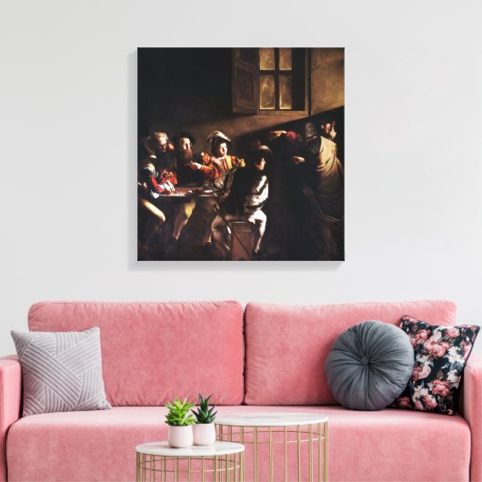 Caravaggio The Calling of Saint Matthew Canvas Afdruk (Insitu (Woonkamer))