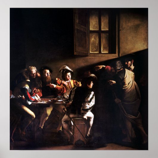 Caravaggio The Calling of Saint Matthew Poster (Voorkant)