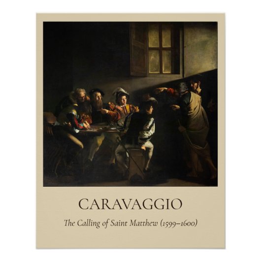 Caravaggio — The Calling of St. Matthew Perfect Poster (Voorkant)