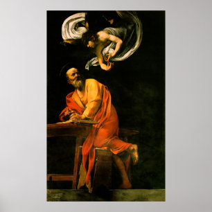 Caravaggio The Inspiration of Saint Matthew Poster
