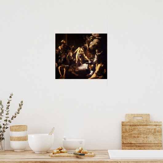 Caravaggio - The Martyrdom Of Saint Matthew 1600 Poster (Keuken)