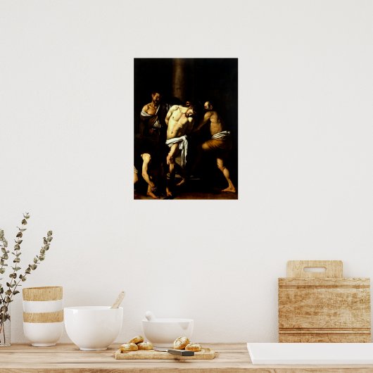 Caravaggio's Flagellation of Christus Poster (Keuken)