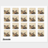 Caravaggio's mand fruit vierkante sticker (Vel)