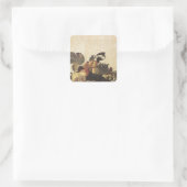 Caravaggio's mand fruit vierkante sticker (Tas)
