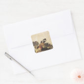 Caravaggio's mand fruit vierkante sticker (Envelop)