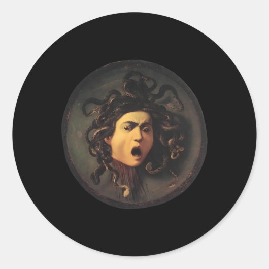 Caravaggio's renaissanceschilderij van Medusa Ronde Sticker (Voorkant)