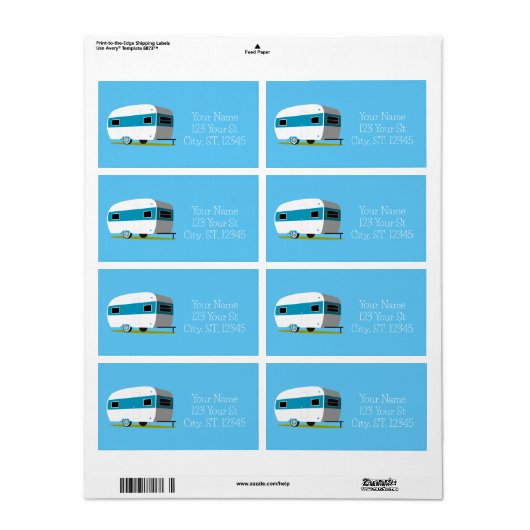 Caravan Camper RV Thunder_Cove Etiket (Full Sheet)