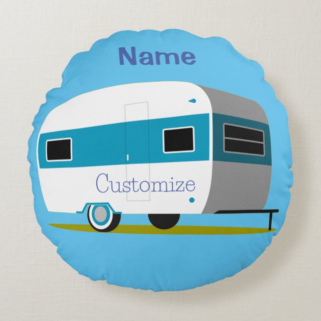 Caravan Camper RV Thunder_Cove Rond Kussen (Voorkant)