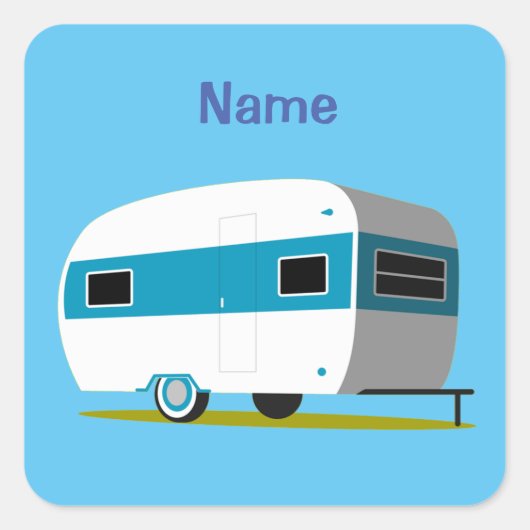 Caravan Camper RV Thunder_Cove Vierkante Sticker (Voorkant)