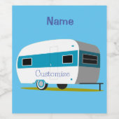 Caravan Camper RV Thunder_Cove Wijn Etiket (Enkel label)