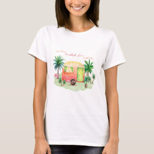Caravan Camper Scene In de tropen T-shirt