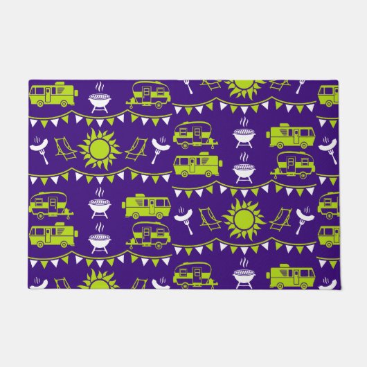 Caravan Camping Decor Deurmat (Voorkant)