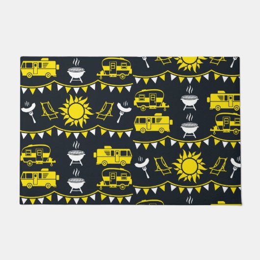 Caravan Camping Decor Deurmat (Voorkant)