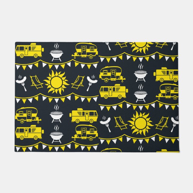 Caravan Camping Decor Deurmat (Voorkant)