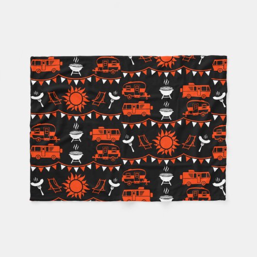 Caravan Camping Decor Fleece Deken (Voorkant (Horizontaal))