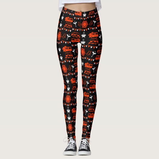 Caravan Camping Decor Leggings (Voorkant)