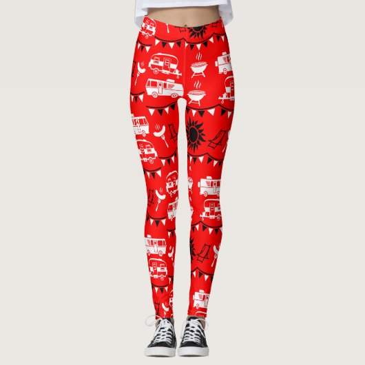 Caravan Camping Decor Leggings (Voorkant)