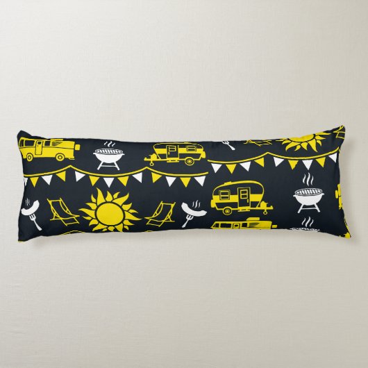 Caravan Camping Decor Lichaamskussen (Achterkant)