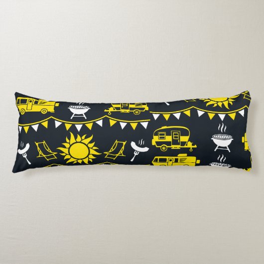 Caravan Camping Decor Lichaamskussen (Voorkant)