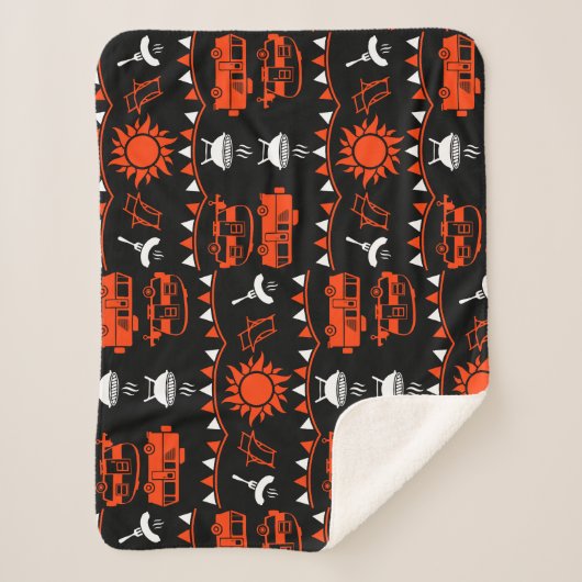 Caravan Camping Decor Sherpa Deken (Voorkant)