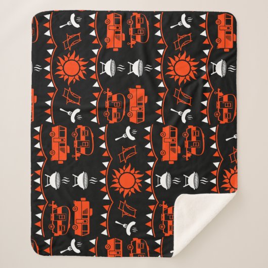 Caravan Camping Decor Sherpa Deken (Voorkant)