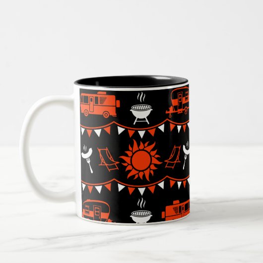 Caravan Camping Decor Tweekleurige Koffiemok (Links)