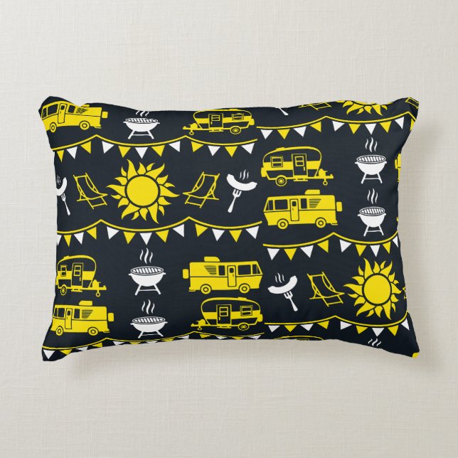 Caravan Camping Decoratie Accent Kussen (Voorkant)