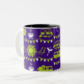 Caravan Camping Decoratie Tweekleurige Koffiemok (Voorkant links)