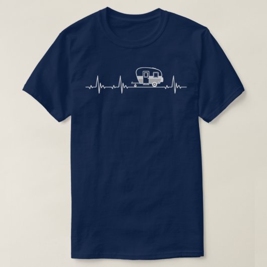 Caravan Camping Heartbeat voor natuur liefhebbers  T-shirt (Design voorkant)