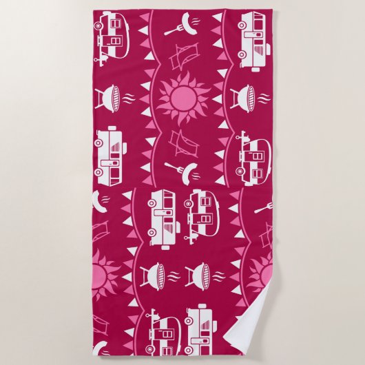 Caravan Camping Home Decor Strandlaken (Voorkant)